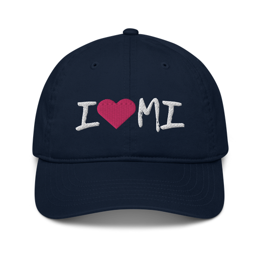 Michigan 'I ❤️ MI' Classic Baseball Cap (Marker Font)