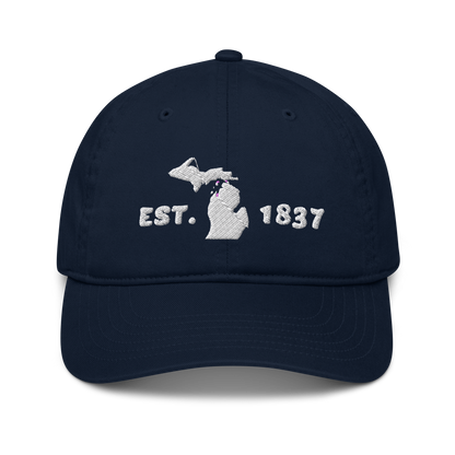 Michigan 'EST 1837' Classic Baseball Cap (Marker Font w/ MI Outline)