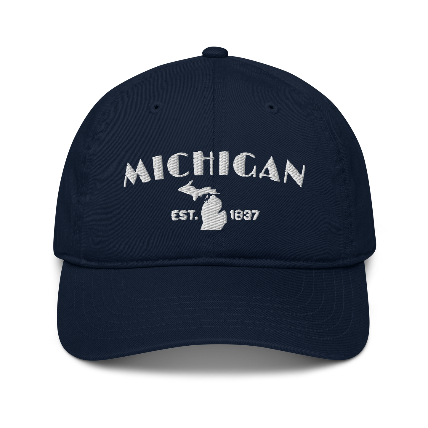 'Michigan EST 1837' Classic Baseball Cap (Theatrical Art Deco Font)