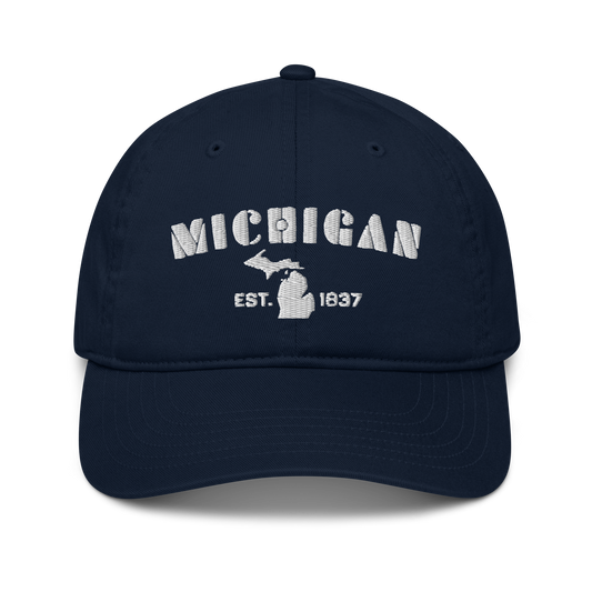 'Michigan EST 1837' Classic Baseball Cap (Art Deco Font)