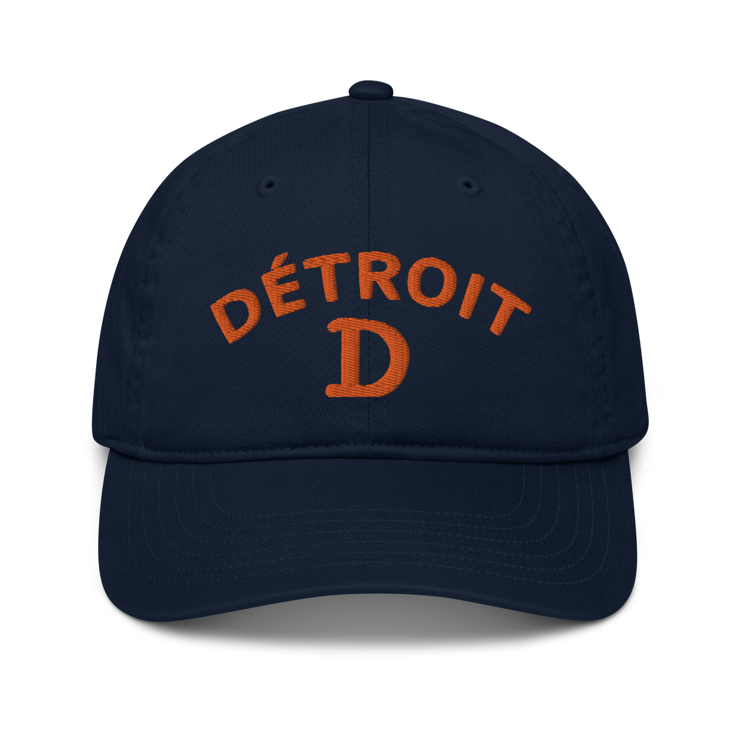 'Détroit' Baseball Cap (w/ Old French D) | Orange Embroidery