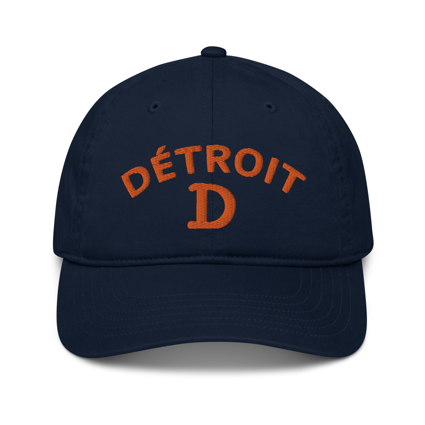 'Détroit' Baseball Cap (w/ Old French D and Fleur de Lys) | Orange Embroidery