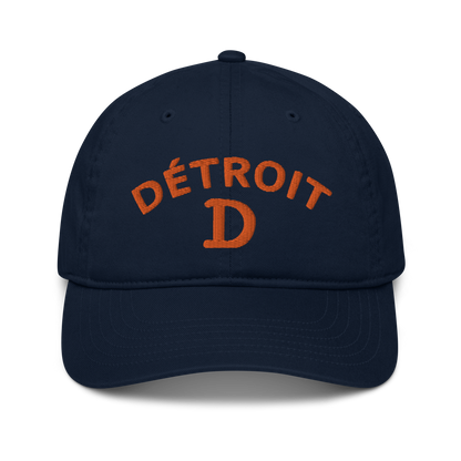 'Détroit' Baseball Cap (w/ Old French D and Fleur de Lys) | Orange Embroidery