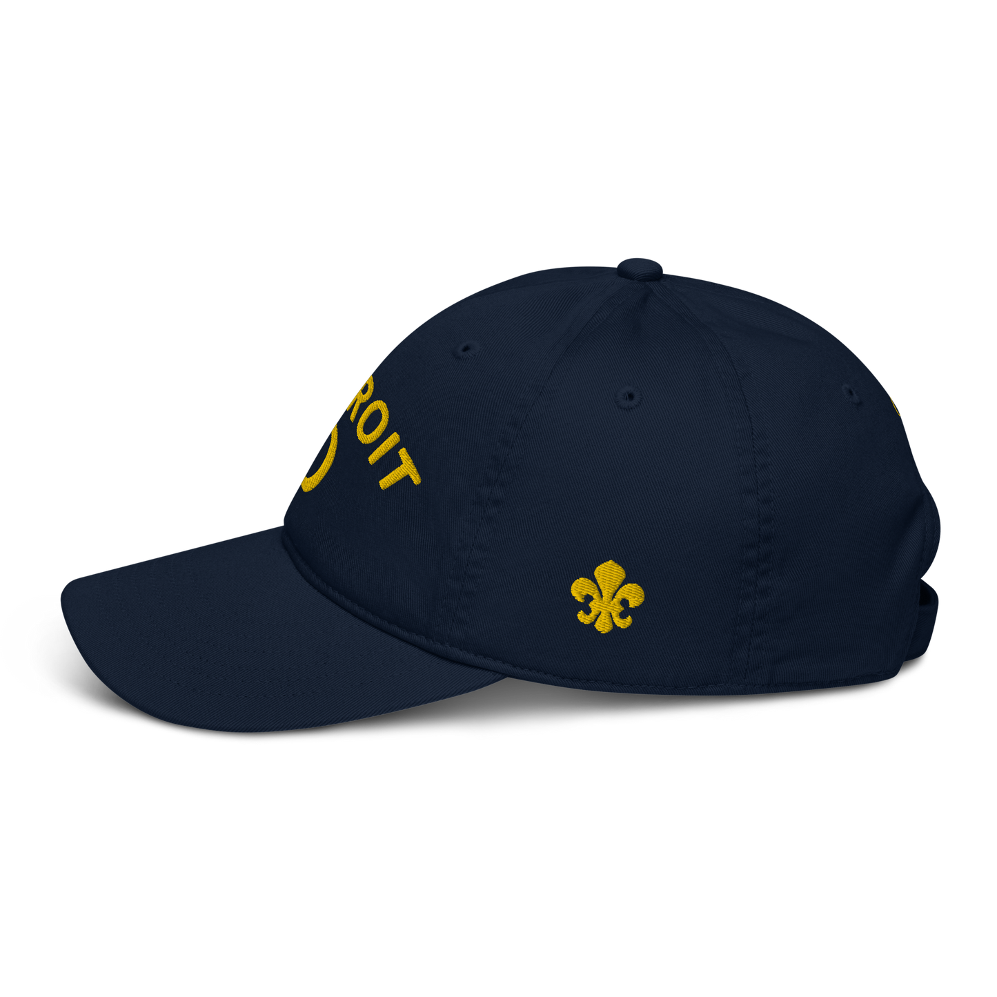 'Détroit' Baseball Cap (w/ Old French D and Fleur de Lys) | Gold Embroidery