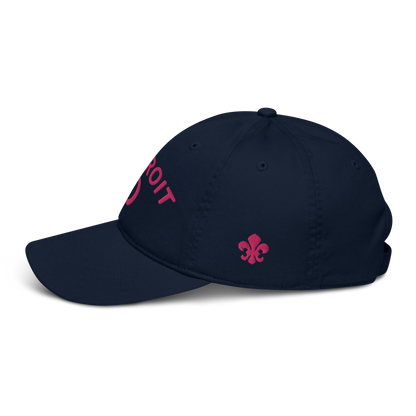 'Détroit' Baseball Cap (w/ Old French D and Fleur de Lys) | Pink Embroidery