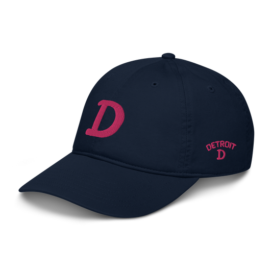 Detroit 'Old French D' Baseball Cap (w/ Side Design) | Pink Embroidery