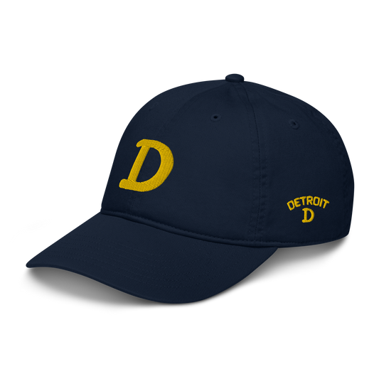 Detroit 'Old French D' Baseball Cap (w/ Side Design) | Gold Embroidery