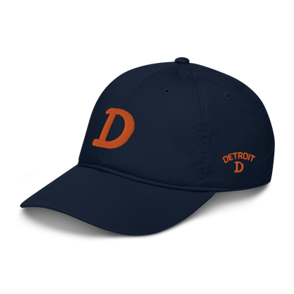 Detroit 'Old French D' Baseball Cap (w/ Side Design) | Orange Embroidery