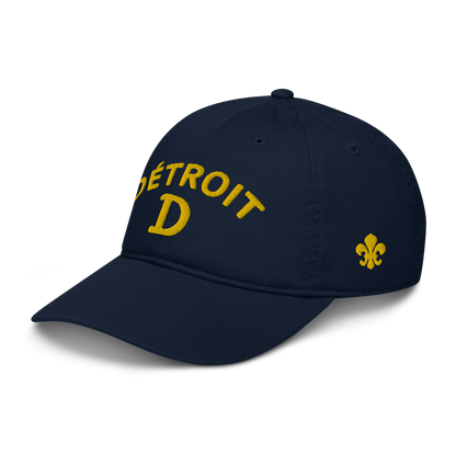 'Détroit' Baseball Cap (w/ Old French D and Fleur de Lys) | Gold Embroidery