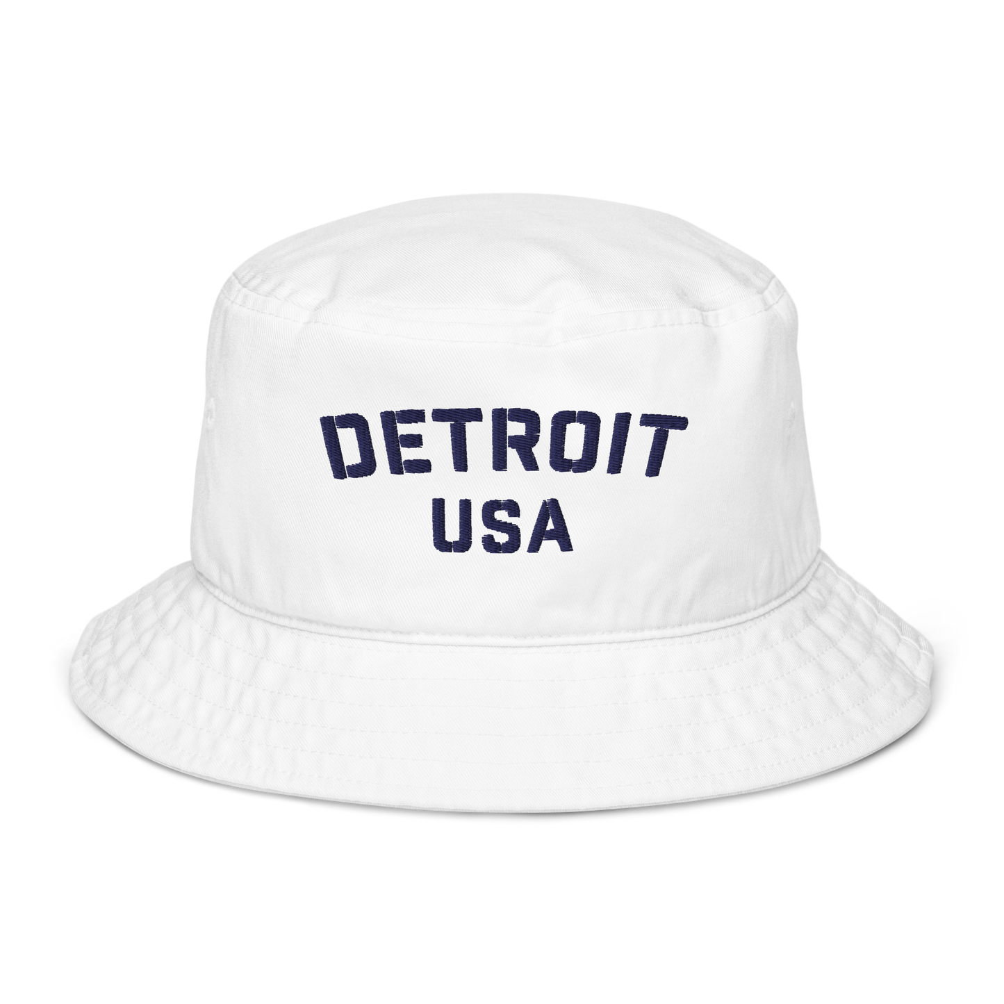 'Detroit USA' Organic Bucket Hat (Stencil Font)