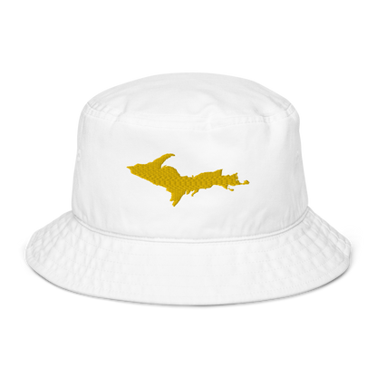 Michigan Upper Peninsula Organic Bucket Hat (w/ Gold UP Outline)