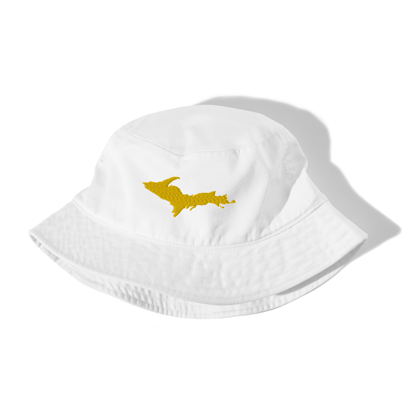 Michigan Upper Peninsula Organic Bucket Hat (w/ Gold UP Outline)