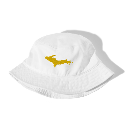 Michigan Upper Peninsula Organic Bucket Hat (w/ Gold UP Outline)