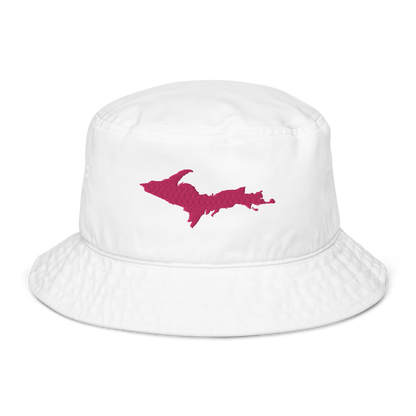 Michigan Upper Peninsula Organic Bucket Hat (w/ Pink UP Outline)