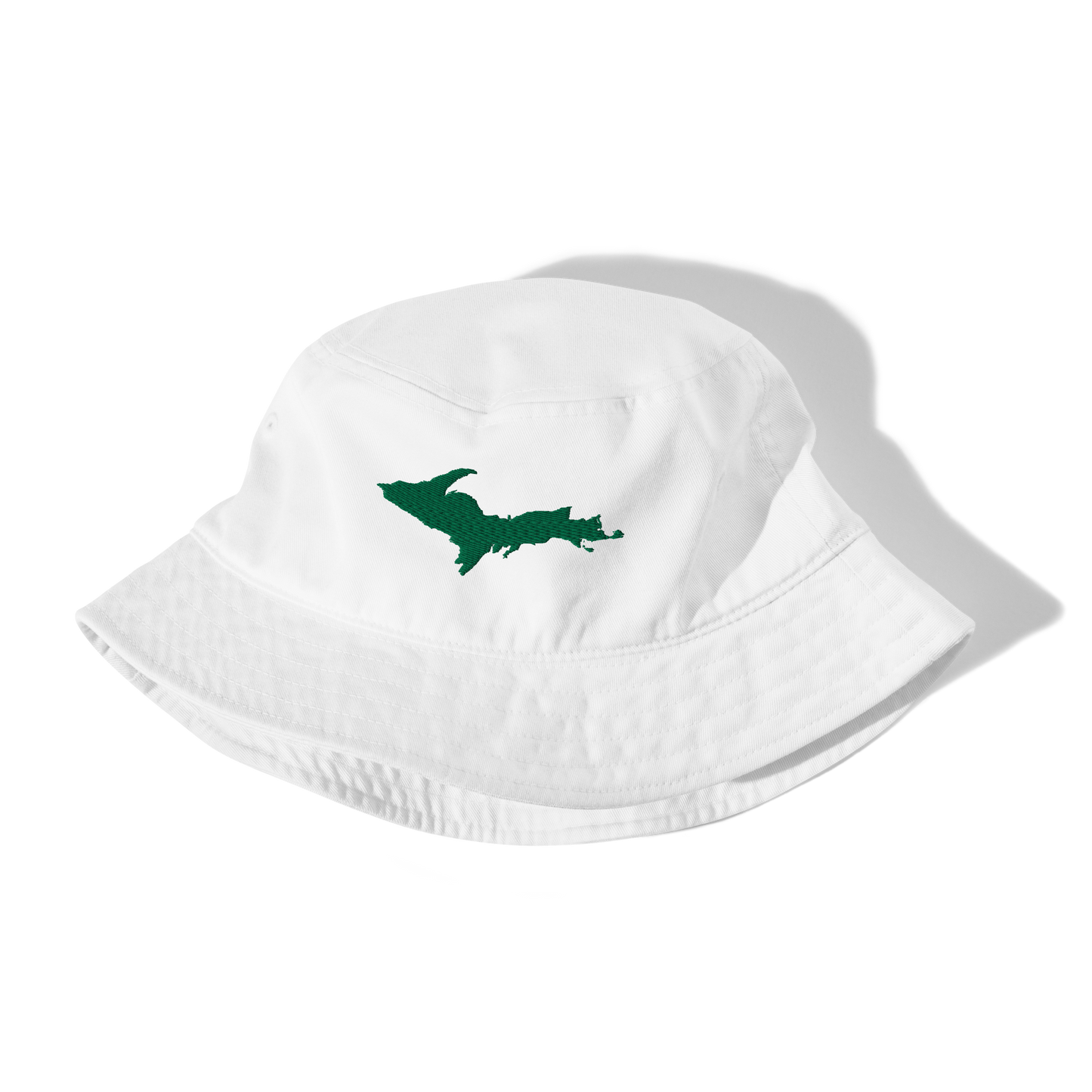 Michigan Upper Peninsula Organic Bucket Hat (w/ Green UP Outline)