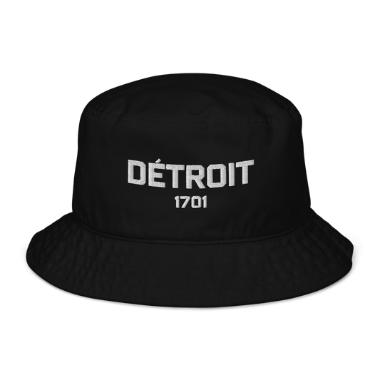 'Détroit 1701' Bucket Hat | White Embroidery - Circumspice Michigan