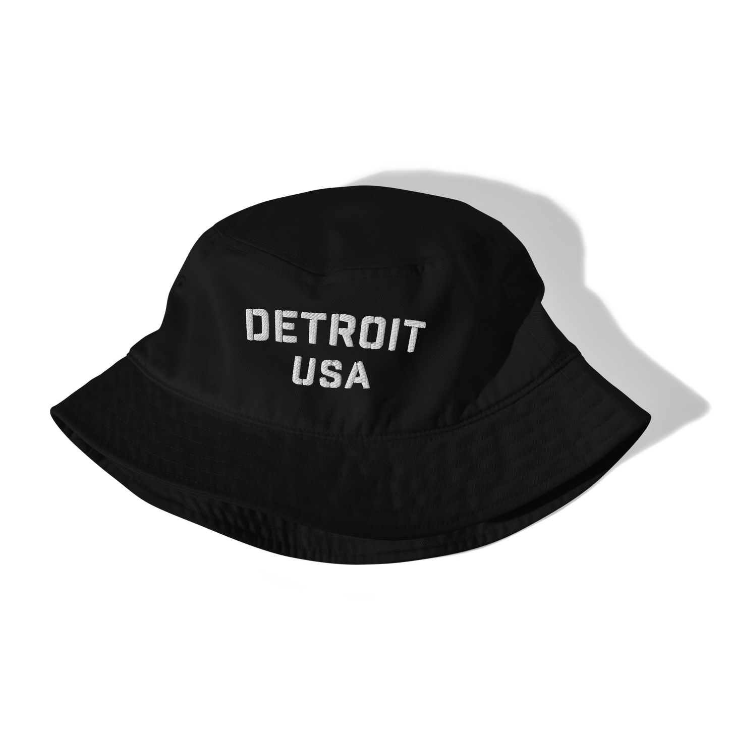 'Detroit USA' Organic Bucket Hat (Stencil Font)