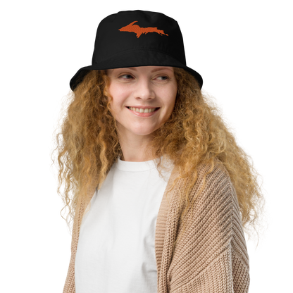 Michigan Upper Peninsula Organic Bucket Hat (w/ Orange UP Outline)