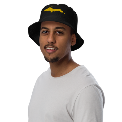 Michigan Upper Peninsula Organic Bucket Hat (w/ Gold UP Outline)