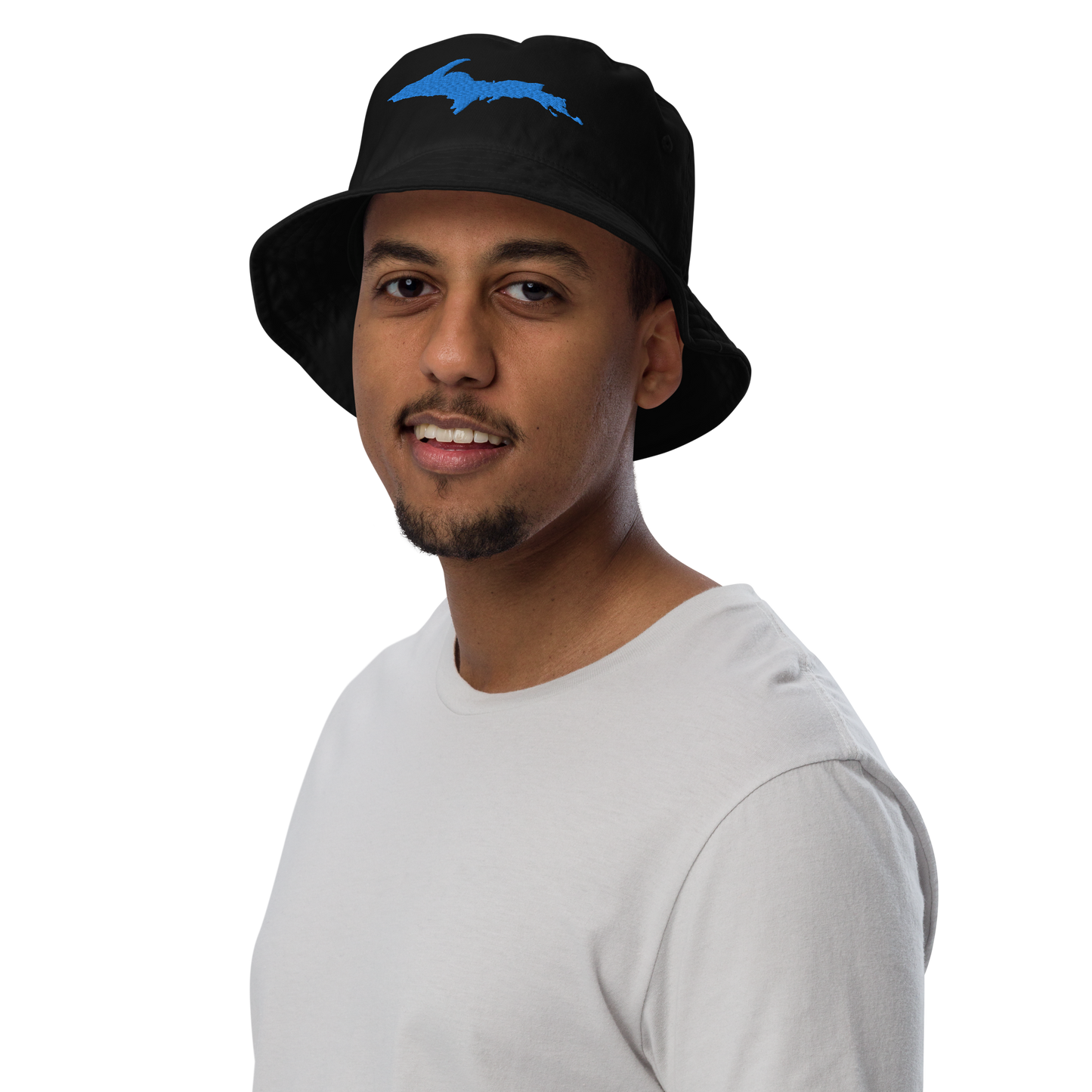 Michigan Upper Peninsula Organic Bucket Hat (w/ Azure UP Outline)