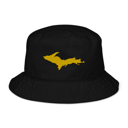 Michigan Upper Peninsula Organic Bucket Hat (w/ Gold UP Outline)