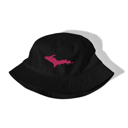 Michigan Upper Peninsula Organic Bucket Hat (w/ Pink UP Outline)