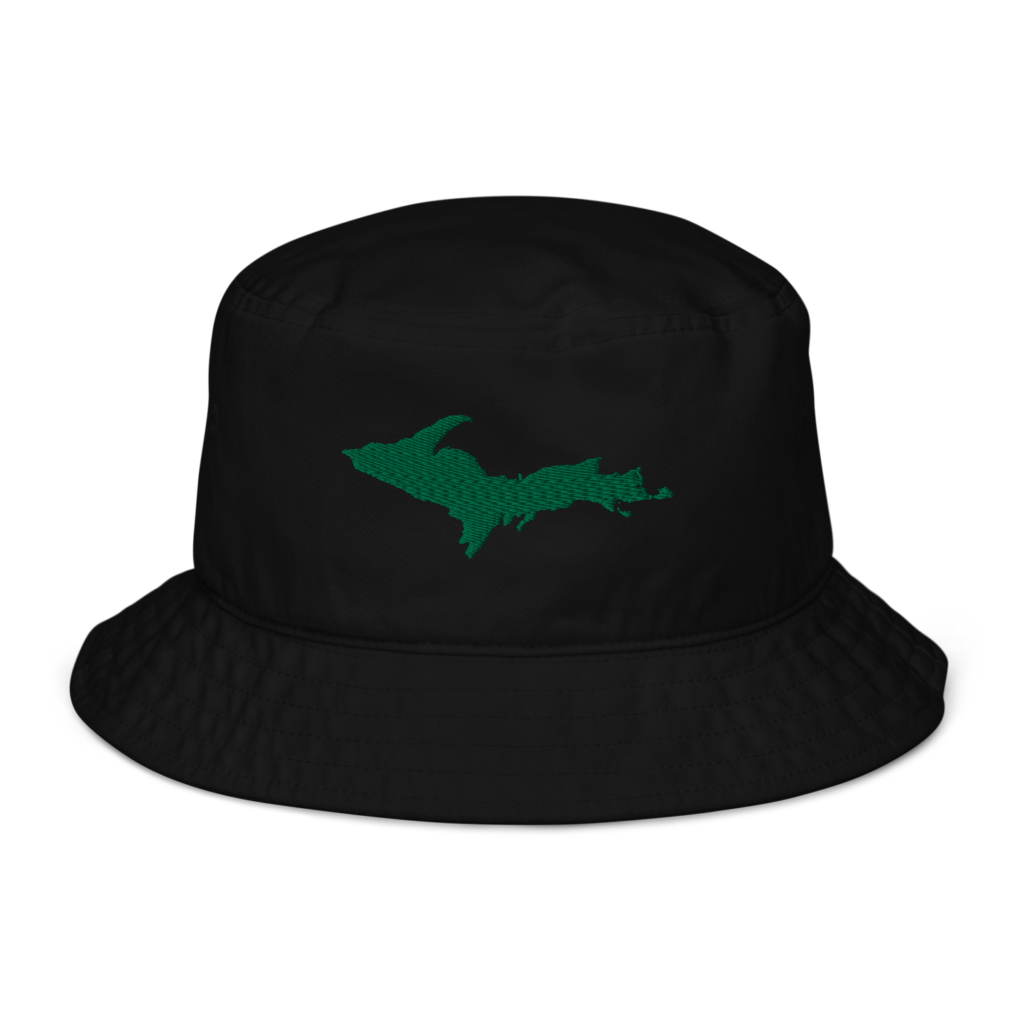 Michigan Upper Peninsula Organic Bucket Hat (w/ Green UP Outline)