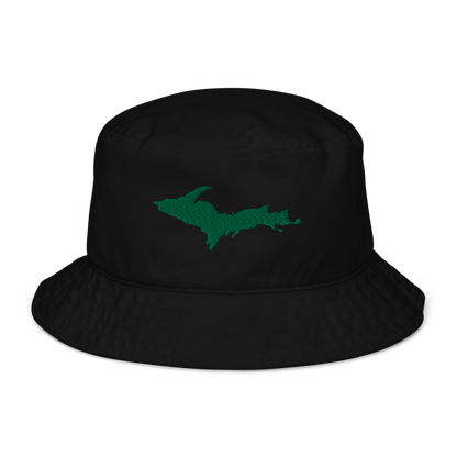 Michigan Upper Peninsula Organic Bucket Hat (w/ Green UP Outline)