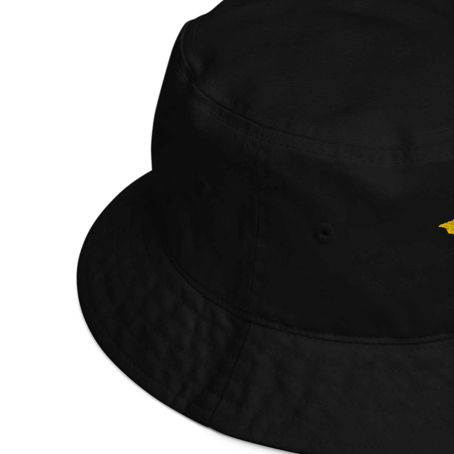 Michigan Upper Peninsula Organic Bucket Hat (w/ Gold UP Outline)