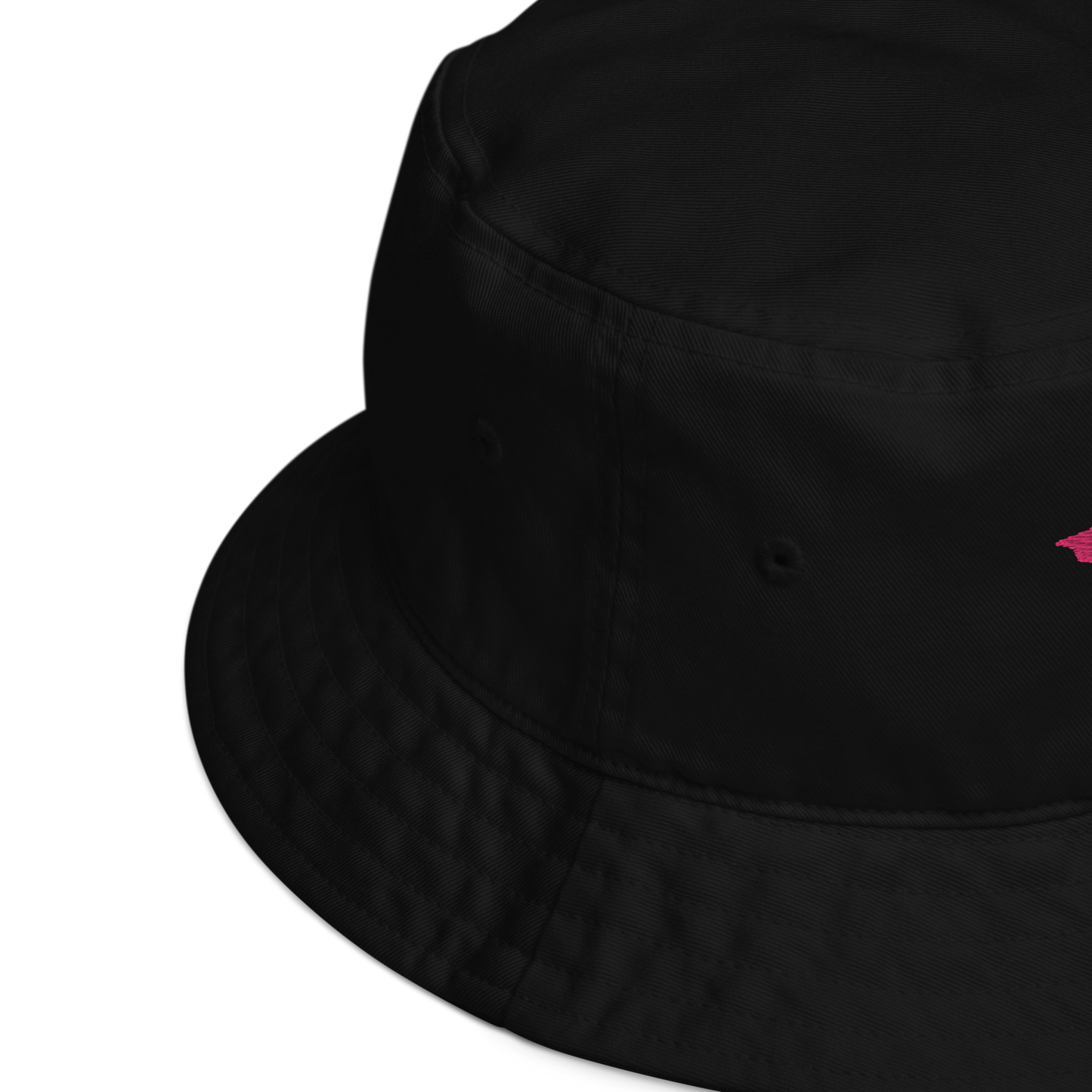 Michigan Upper Peninsula Organic Bucket Hat (w/ Pink UP Outline)