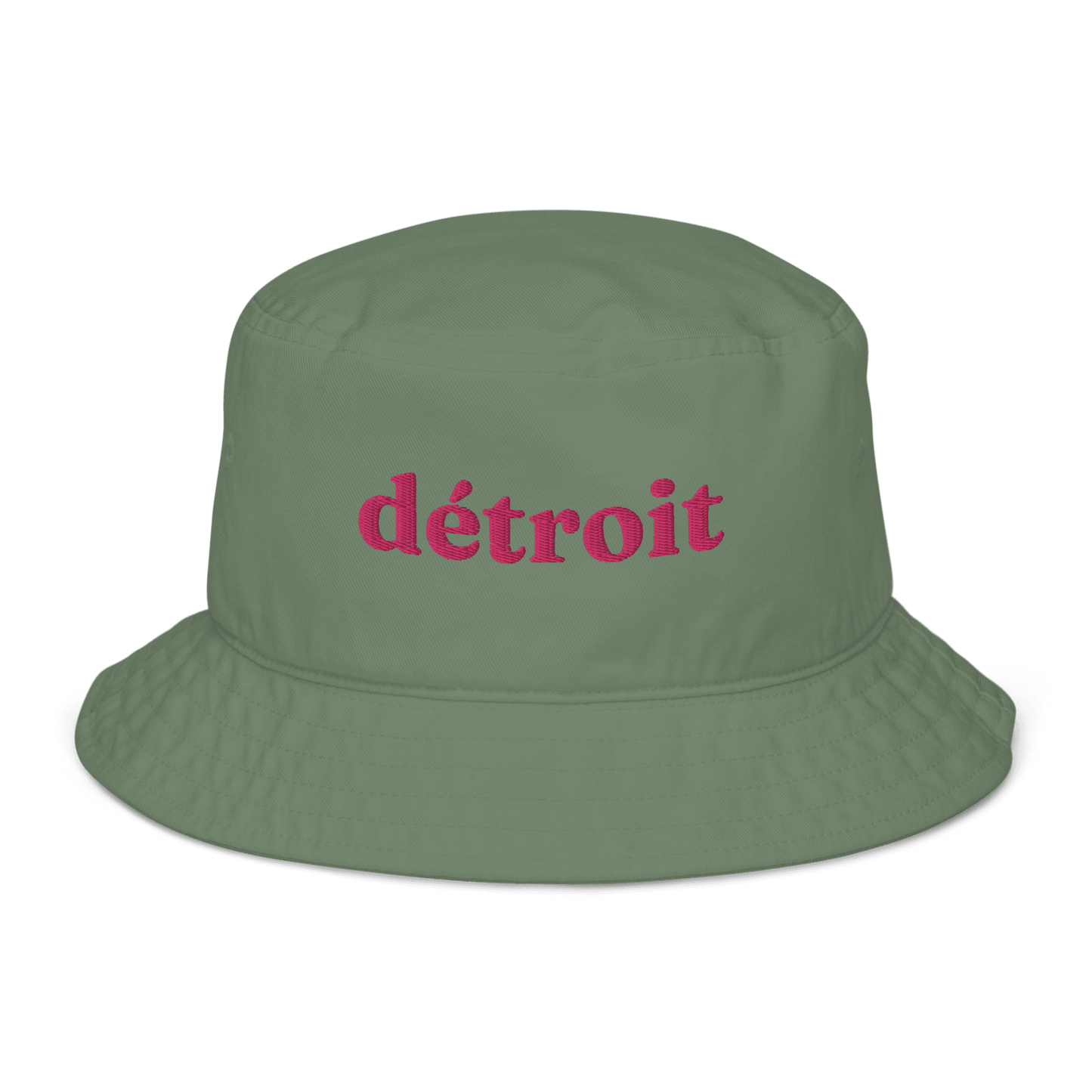 'Détroit' Bucket Hat (Old-Style Serif Font) | Pink Embroidery - Circumspice Michigan