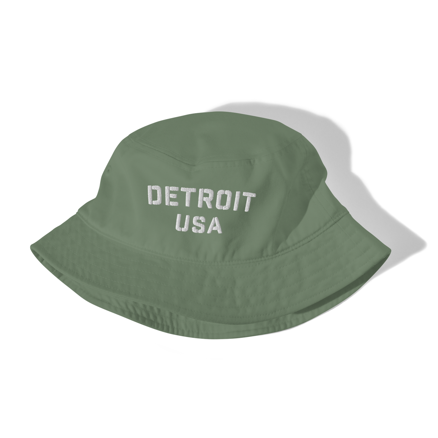 'Detroit USA' Organic Bucket Hat (Stencil Font)