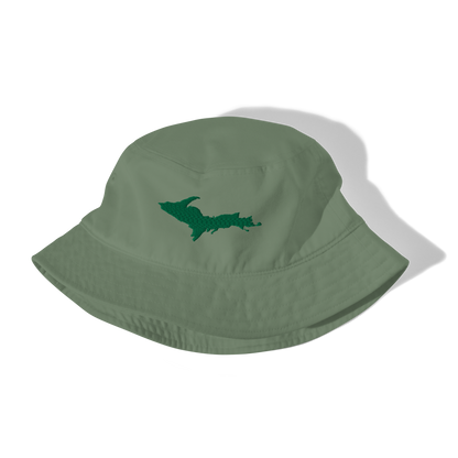 Michigan Upper Peninsula Organic Bucket Hat (w/ Green UP Outline)