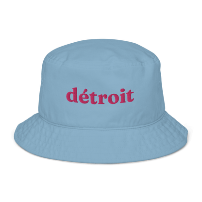 'Détroit' Bucket Hat (Old-Style Serif Font) | Pink Embroidery - Circumspice Michigan