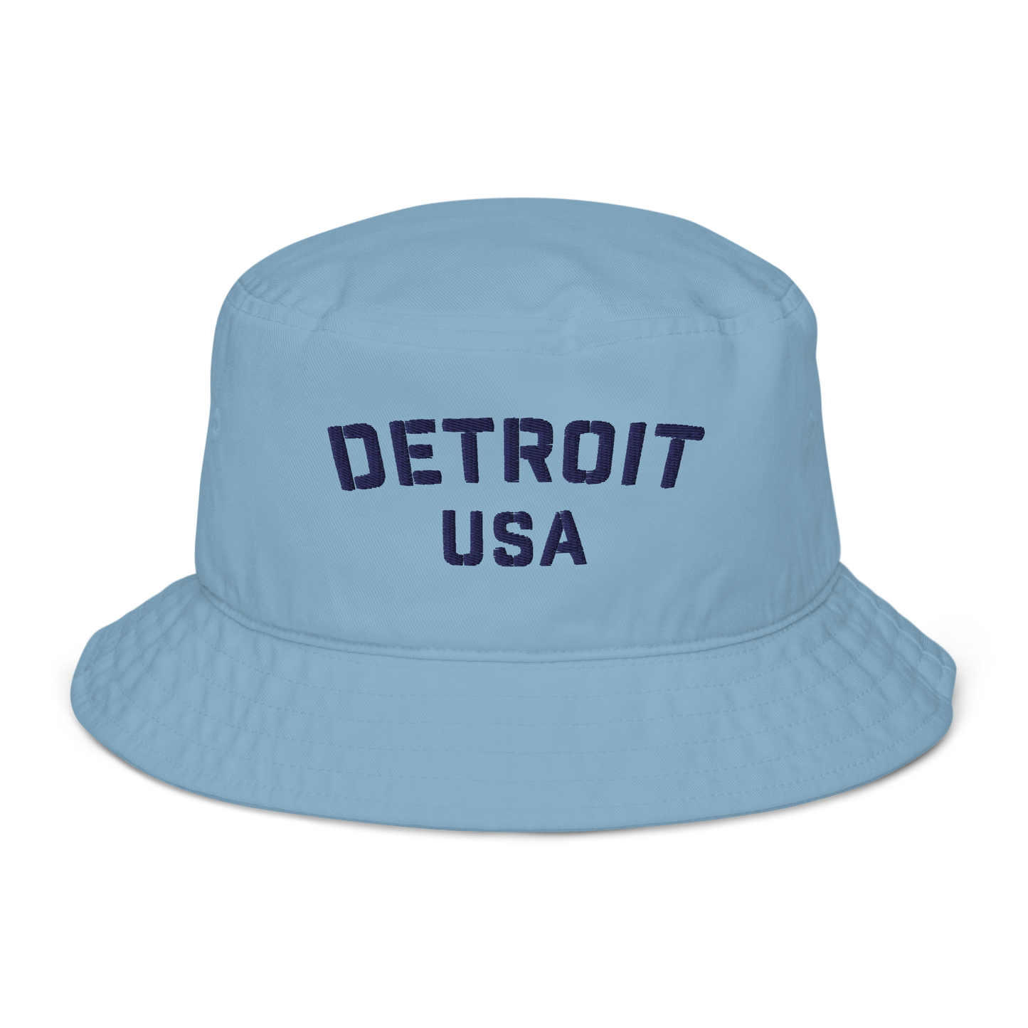 'Detroit USA' Organic Bucket Hat (Stencil Font)