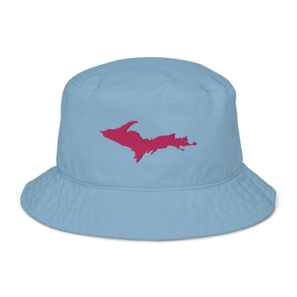 Michigan Upper Peninsula Organic Bucket Hat (w/ Pink UP Outline)