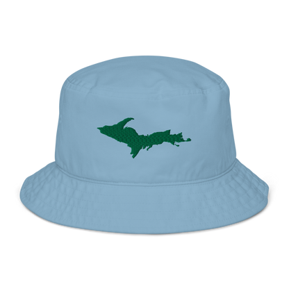 Michigan Upper Peninsula Organic Bucket Hat (w/ Green UP Outline)