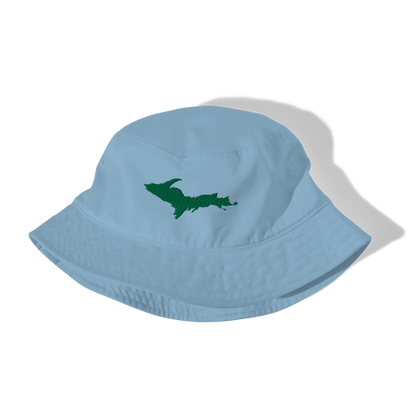 Michigan Upper Peninsula Organic Bucket Hat (w/ Green UP Outline)