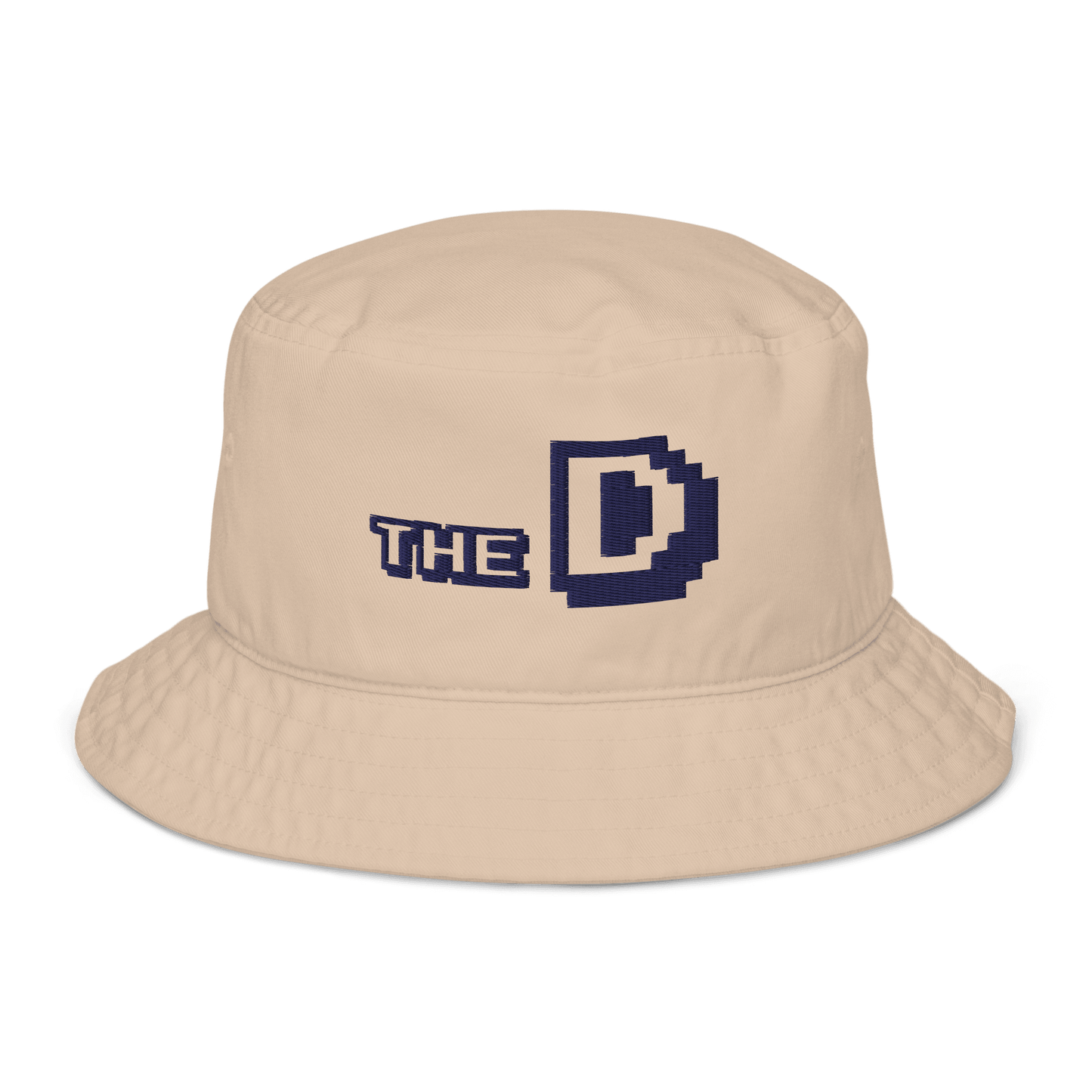 'The D' Detroit Bucket Hat | White/Navy Embroidery - Circumspice Michigan