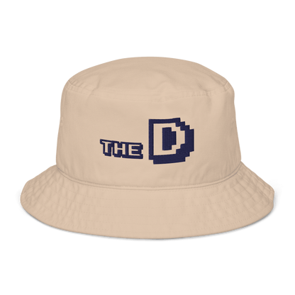 'The D' Detroit Bucket Hat | White/Navy Embroidery - Circumspice Michigan