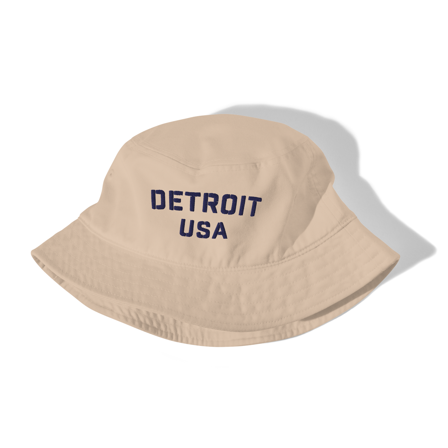 'Detroit USA' Organic Bucket Hat (Stencil Font)