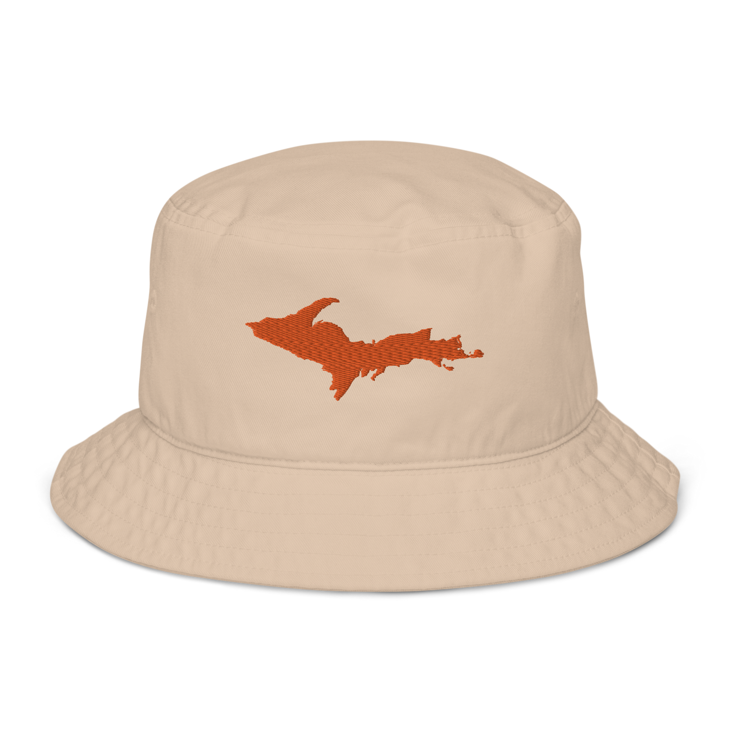 Michigan Upper Peninsula Organic Bucket Hat (w/ Orange UP Outline)