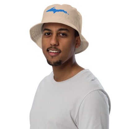 Michigan Upper Peninsula Organic Bucket Hat (w/ Azure UP Outline)