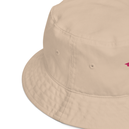 Michigan Upper Peninsula Organic Bucket Hat (w/ Pink UP Outline)