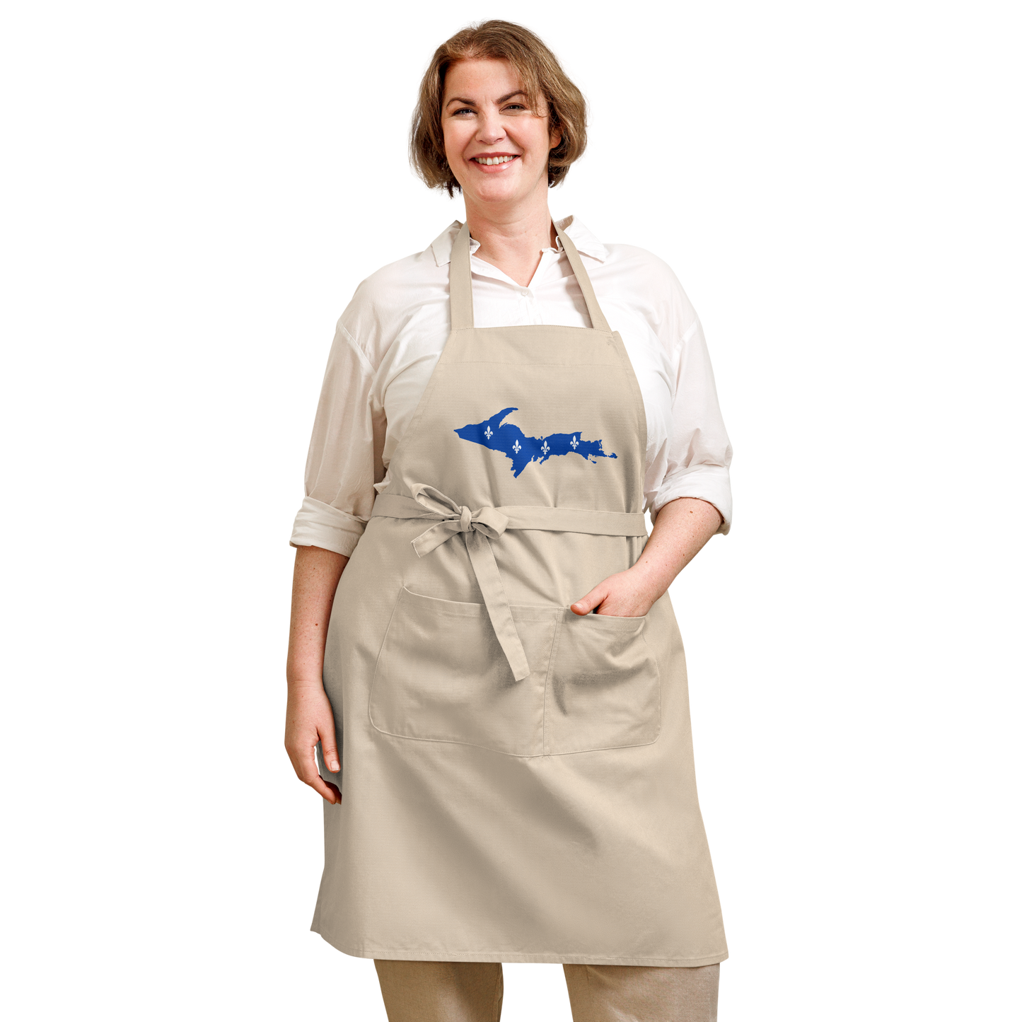 Michigan Upper Peninsula Apron (w/ UP Quebec Flag Outline) | Unisex Organic