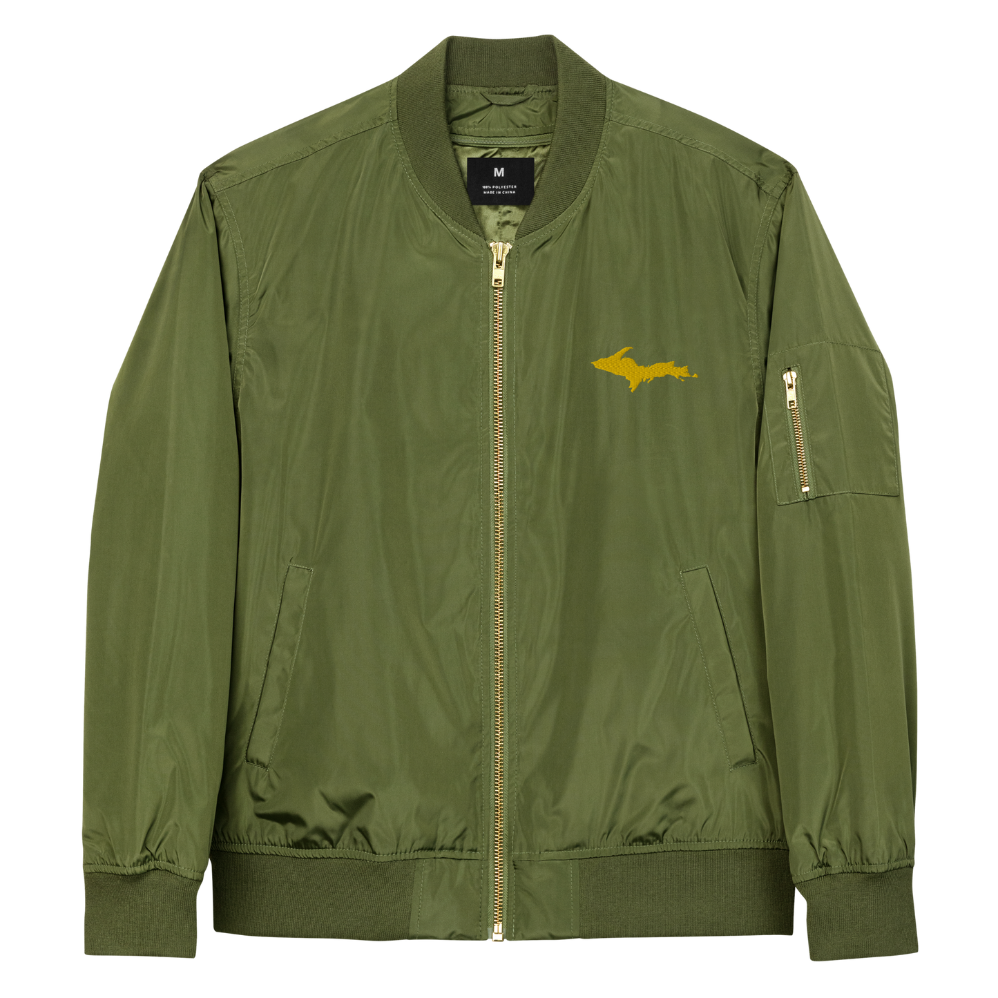 Michigan Upper Peninsula Bomber Jacket (w/ Gold UP Outline)