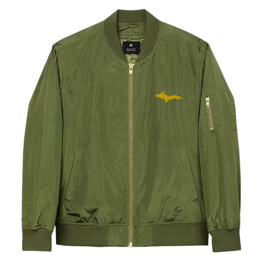 Michigan Upper Peninsula Bomber Jacket (w/ Gold UP Outline)
