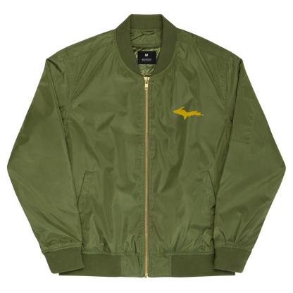 Michigan Upper Peninsula Bomber Jacket (w/ Gold UP Outline)