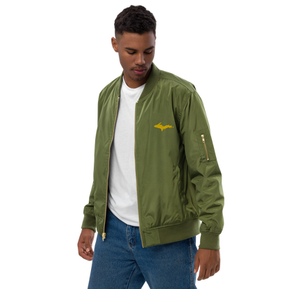 Michigan Upper Peninsula Bomber Jacket (w/ Gold UP Outline)