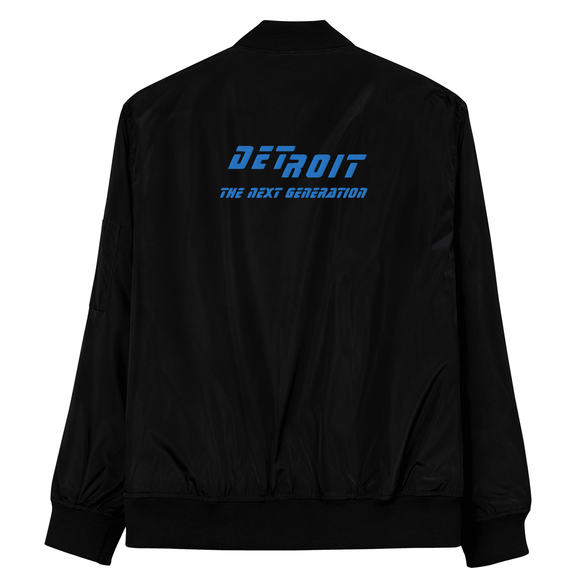 'Detroit The Next Generation' Recycled Bomber Jacket (1990s Sci-Fi Parody) - Circumspice Michigan